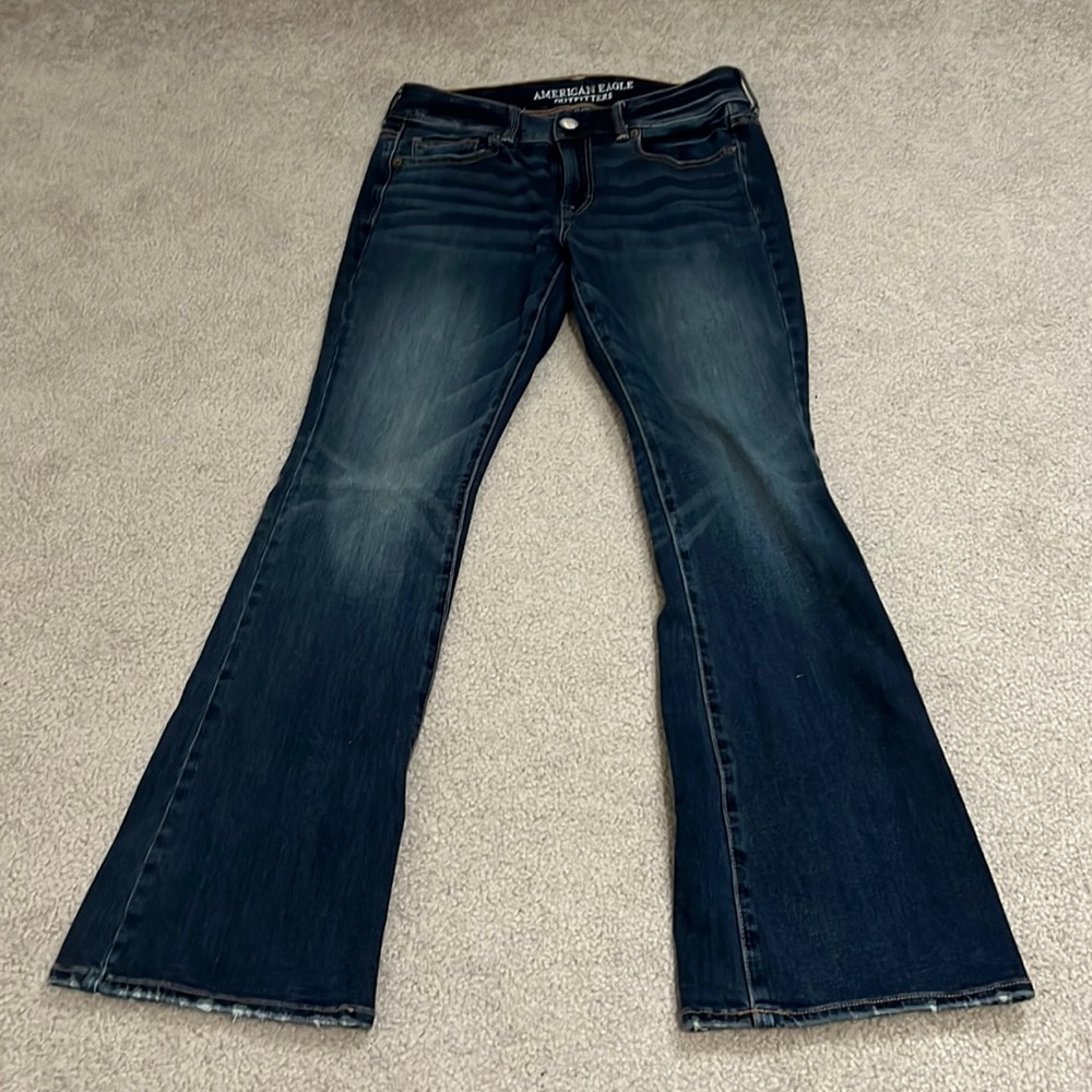 AE American Eagle super stretch kick boot jeans size 4 S short